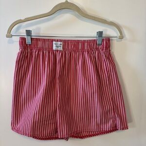Striped Red Women's Boxer Shorts